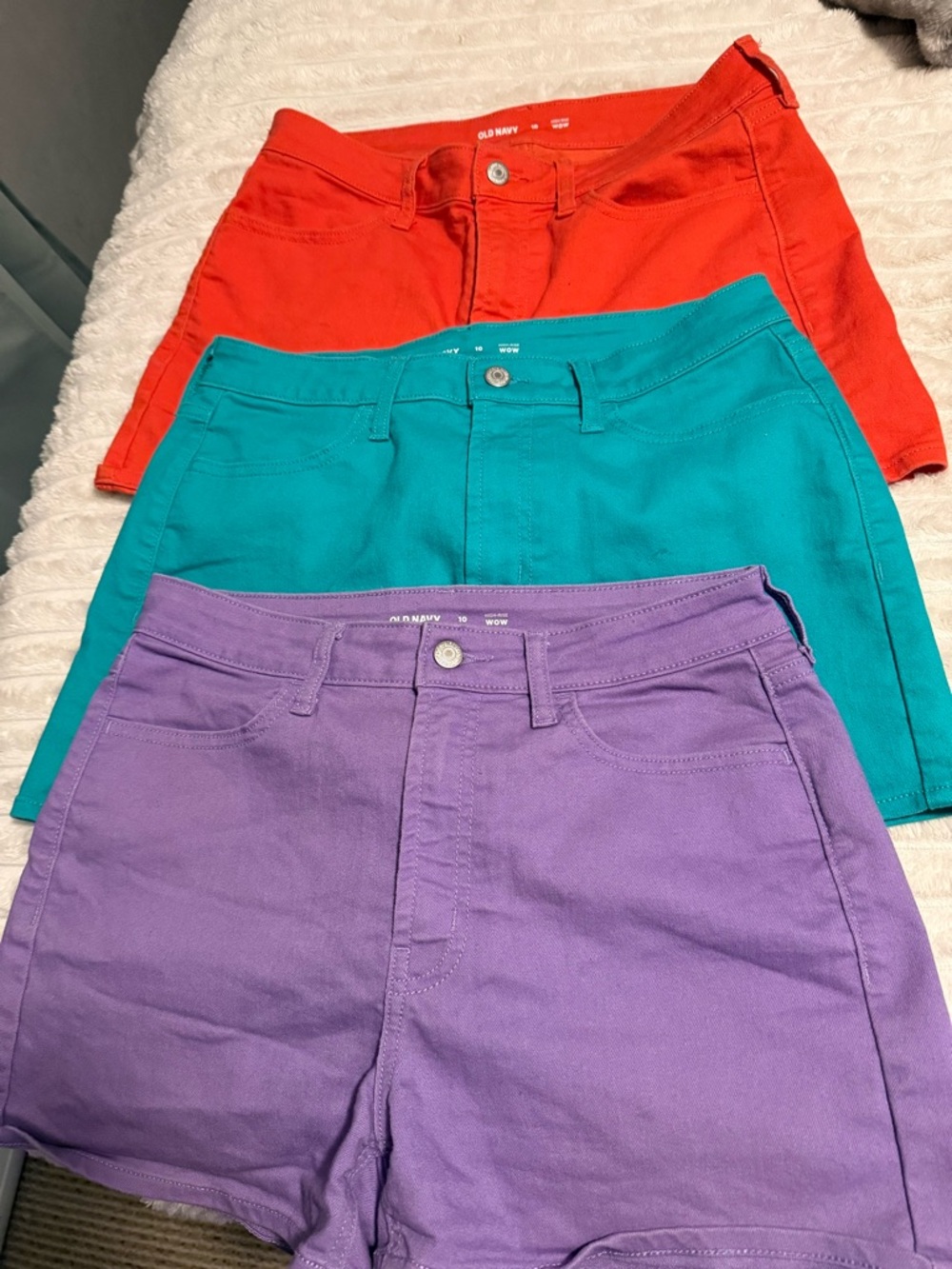Old Navy Purple, Teal & Orange Cotton Shorts Trio WOW